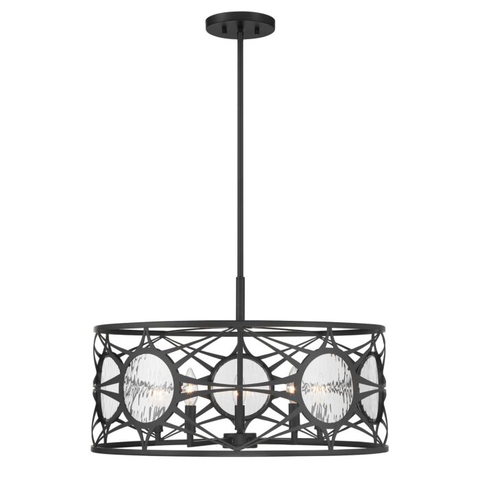 Balfour 5-Light Convertible Semi-Flush or Pendant in Matte Black