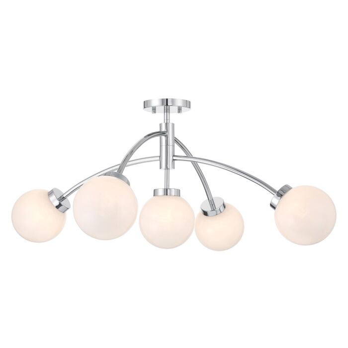 Redfield 5-Light Convertible Semi-Flush or Pendant in Chrome