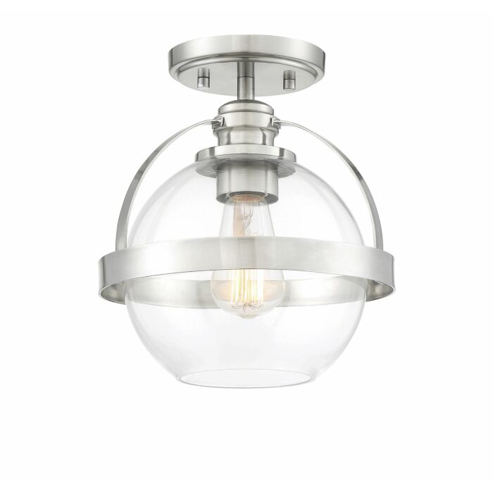 Savoy House Pendleton 1 Light Ceiling Light in Satin Nickel