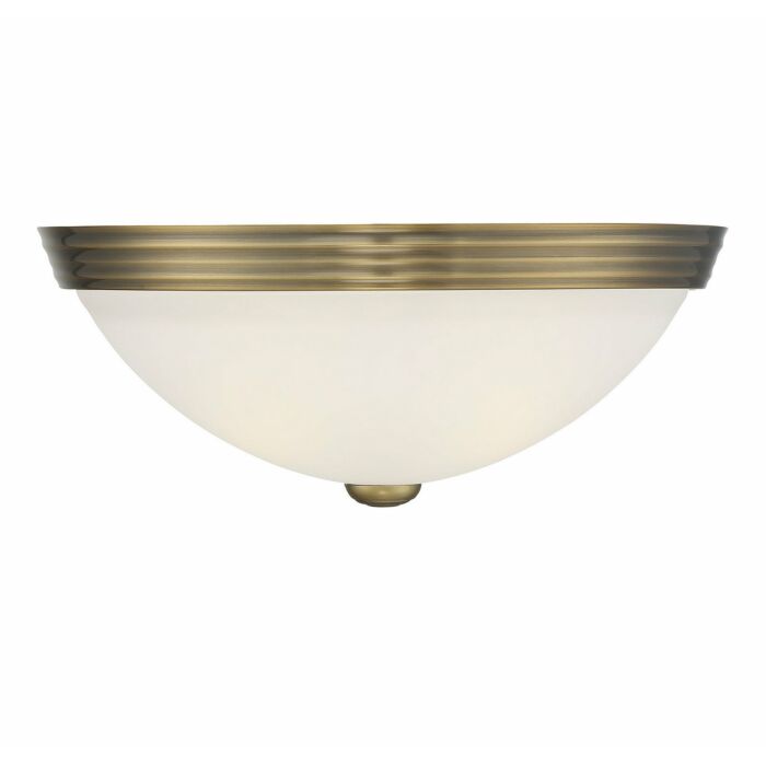 Savoy House 2 Light Ceiling Light in Warm Brass