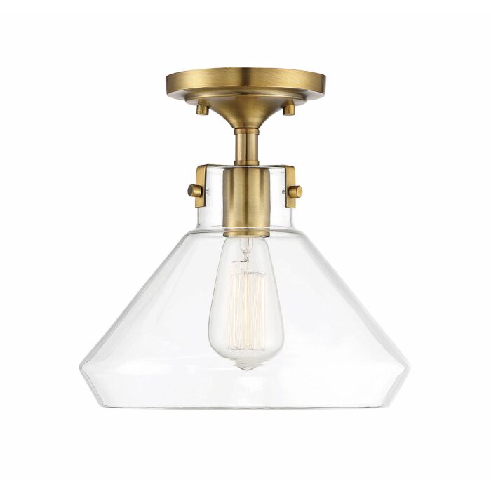 Savoy House Walpole 1 Light Ceiling Light in Warm Brass