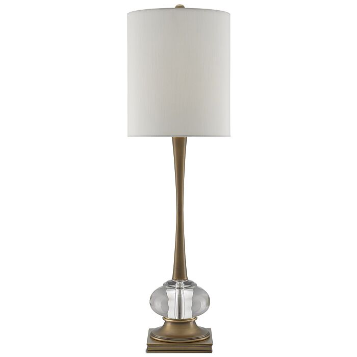 Currey & Company 34 Inch Giovanna Table Lamp in Antique Brass and Clear