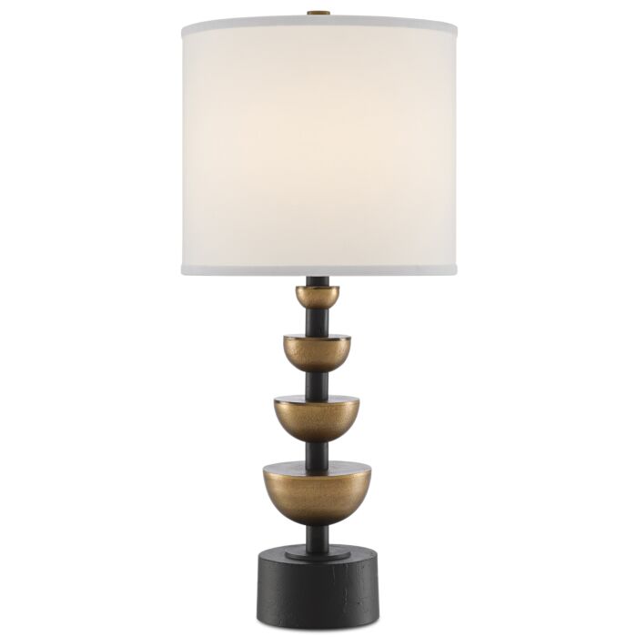 Currey & Company 29 Inch Chastain Table Lamp in Antique Brass and Black