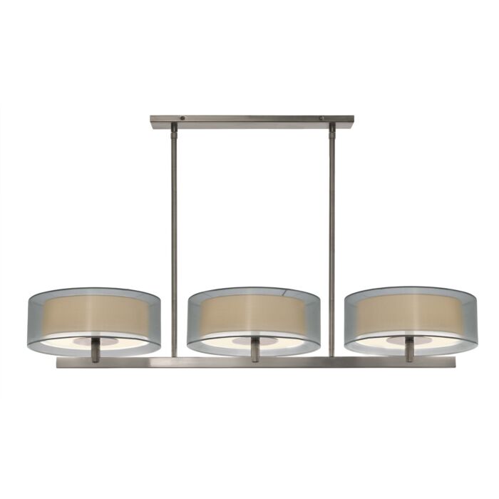 Sonneman Puri 3 Light 48 Inch Bar Pendant in Nickel Finish