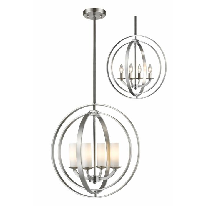 Z Lite Ashling 4 Light Pendant Light In Brushed Nickel
