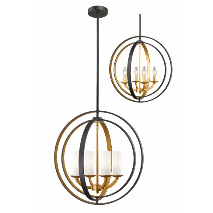 Z Lite Ashling 4 Light Pendant Light In Bronze Gold
