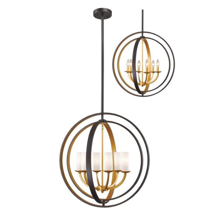 Z Lite Ashling 6 Light Pendant Light In Bronze Gold