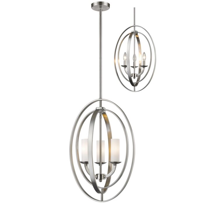 Z Lite Ashling 3 Light Pendant Light In Brushed Nickel