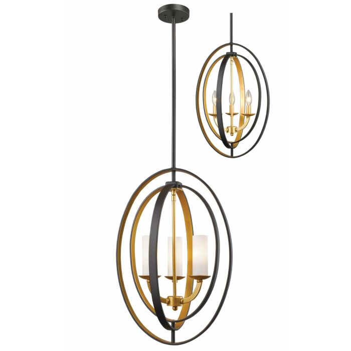Z Lite Ashling 3 Light Pendant Light In Bronze Gold