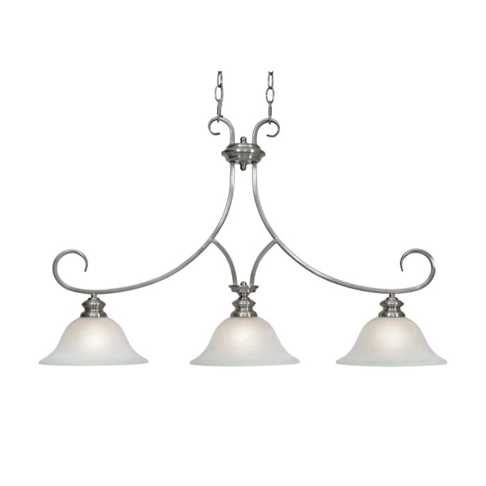Golden Lancaster 3 Light 22 Inch Pendant Light in Pewter