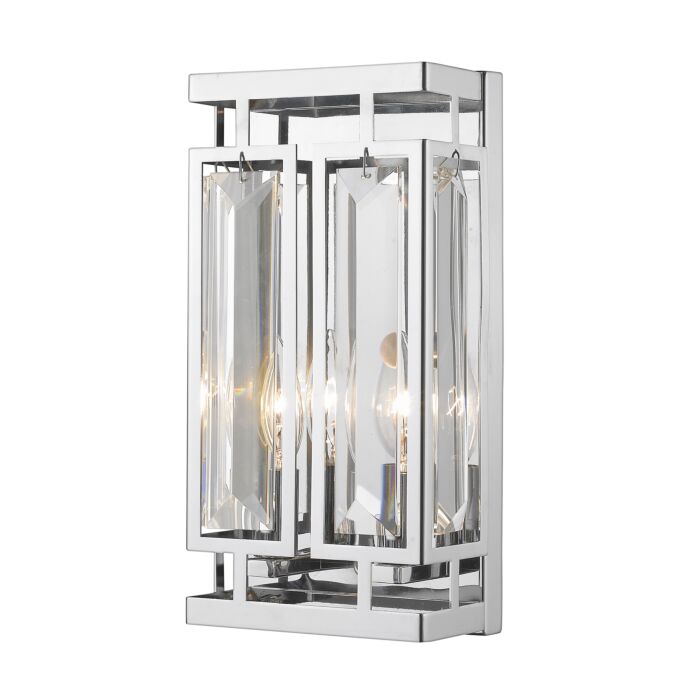 Z Lite Mersesse 2 Light Wall Sconce In Chrome