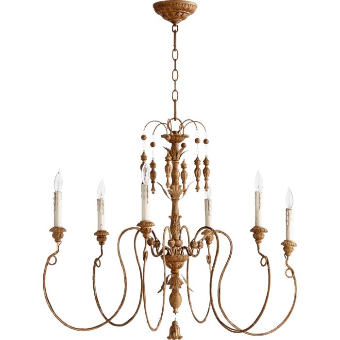 Quorum Salento 6 Light 28 Inch Transitional Chandelier in French Umber