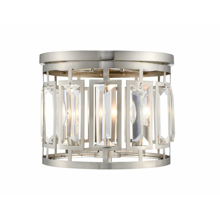 Z Lite Mersesse 3 Light Flush Mount Ceiling Light In Brushed Nickel