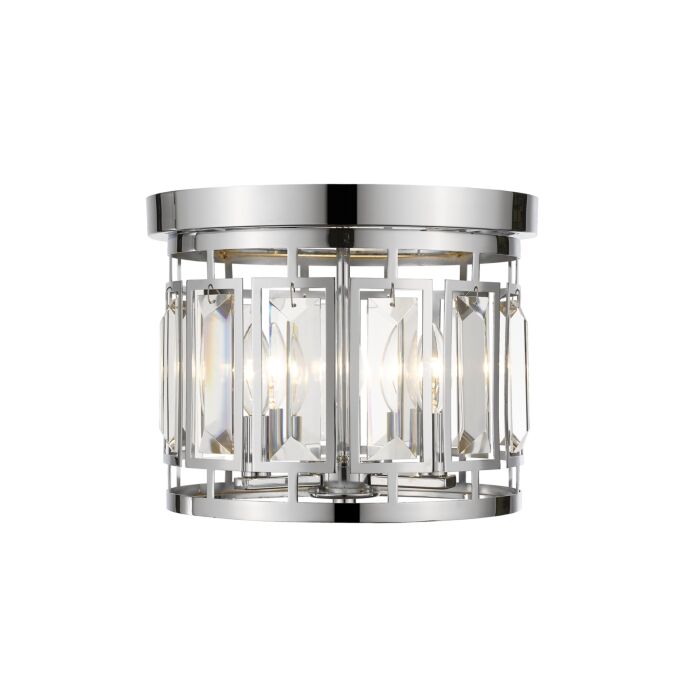 Z Lite Mersesse 3 Light Flush Mount Ceiling Light In Chrome