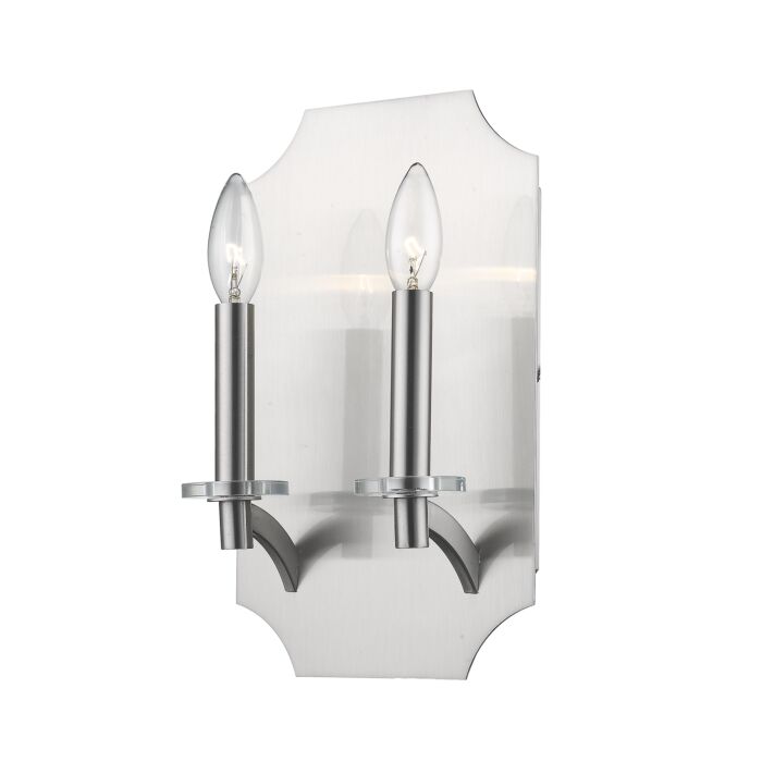 Z Lite Zander 2 Light Wall Sconce In Brushed Nickel