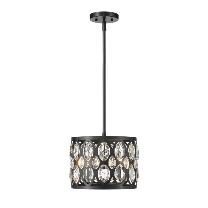 Z Lite Dealey 3 Light Chandelier In Matte Black