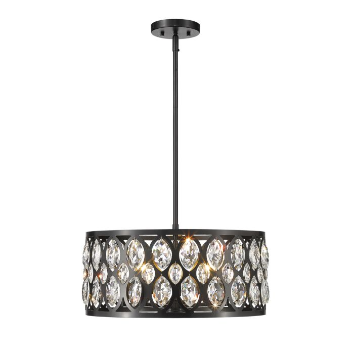 Z Lite Dealey 5 Light Chandelier In Matte Black