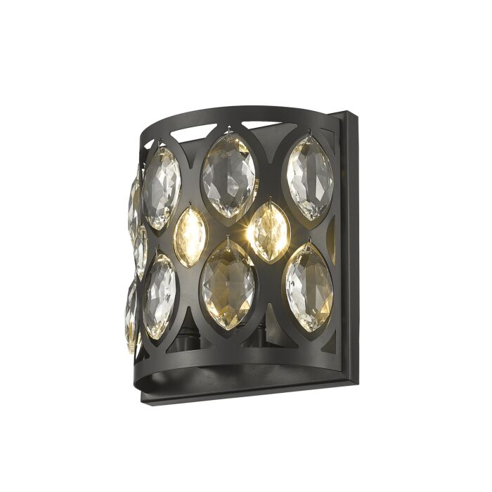 Z Lite Dealey 2 Light Wall Sconce In Matte Black