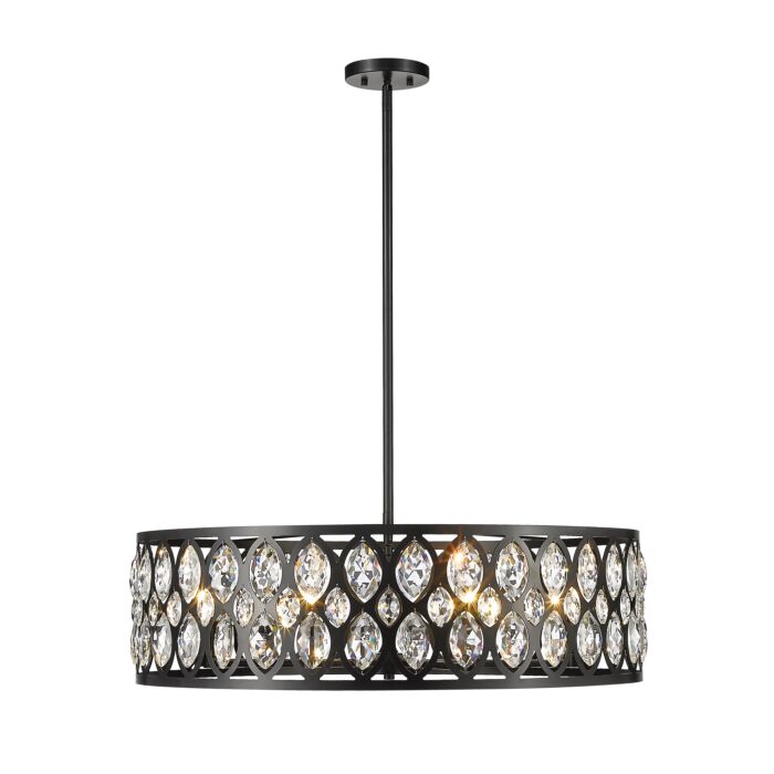 Z Lite Dealey 8 Light Chandelier In Matte Black