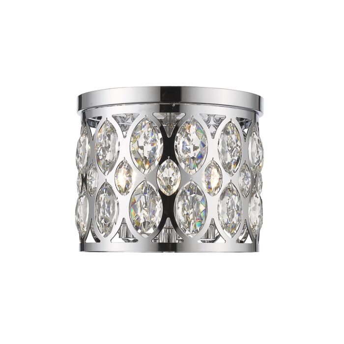 Z Lite Dealey 3 Light Flush Mount Ceiling Light In Chrome