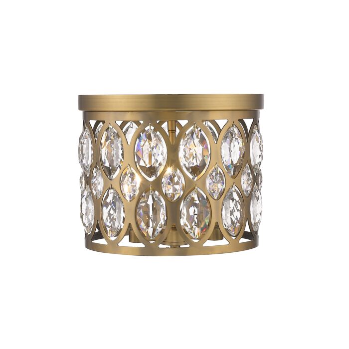 Z Lite Dealey 3 Light Flush Mount Ceiling Light In Heirloom Brass