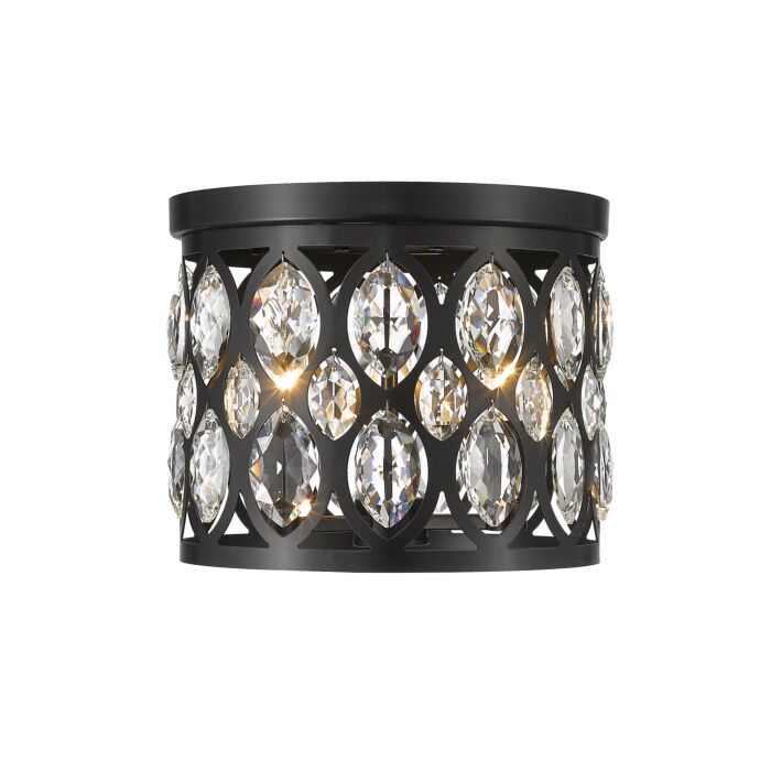 Z Lite Dealey 3 Light Flush Mount Ceiling Light In Matte Black