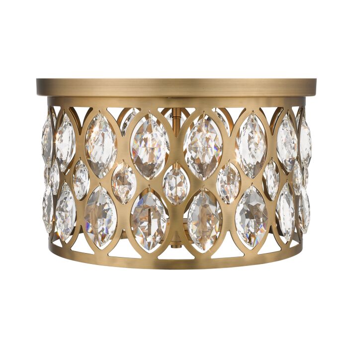 Z Lite Dealey 4 Light Flush Mount Ceiling Light In Heirloom Brass