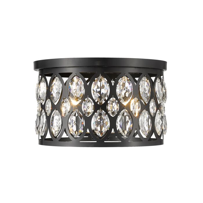 Z Lite Dealey 4 Light Flush Mount Ceiling Light In Matte Black