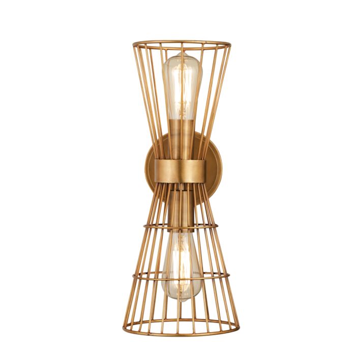 Z Lite Alito 2 Light Wall Sconce In Rubbed Brass