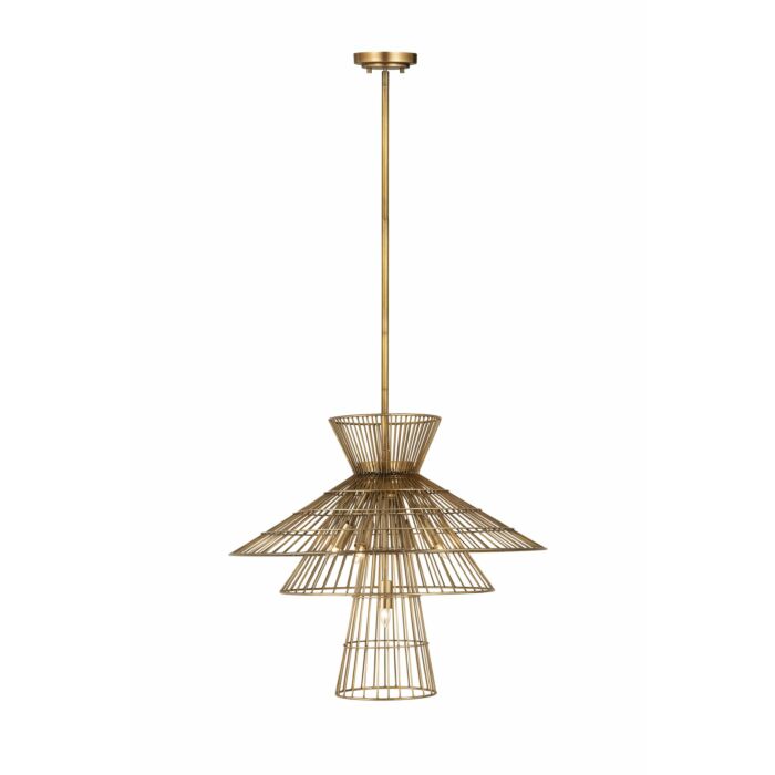 Z Lite Alito 6 Light Chandelier In Rubbed Brass