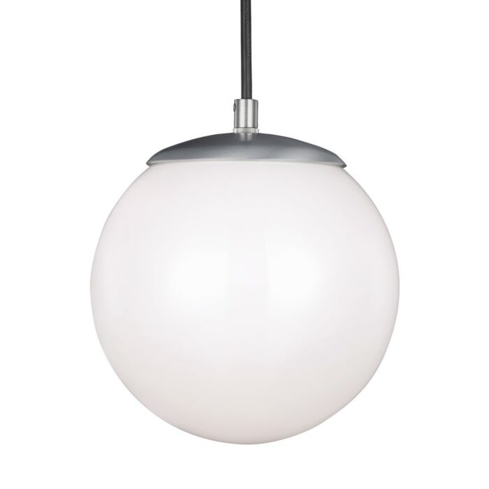 Sea Gull Leo   Hanging Globe 9 Inch Pendant Light in Satin Aluminum