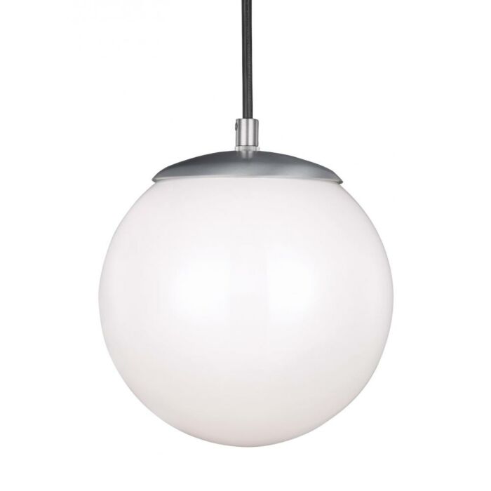 Sea Gull Leo   Hanging Globe 9 Inch Pendant Light in Satin Aluminum
