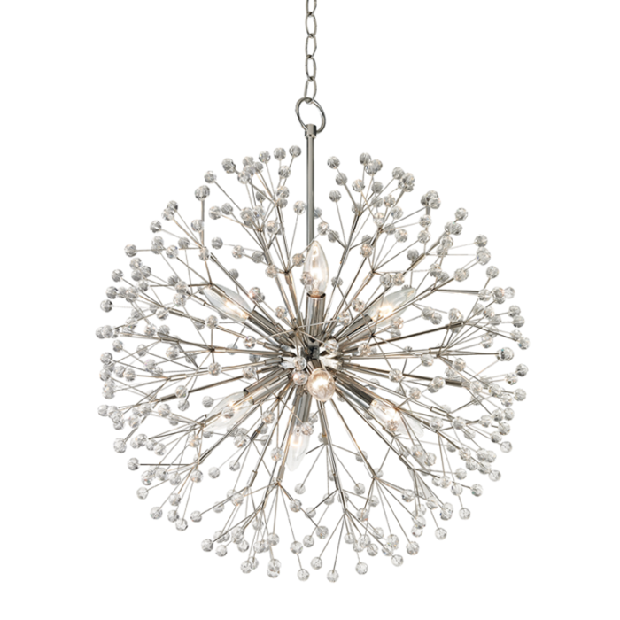 Hudson Valley Dunkirk 8 Light Chandelier in Polished Nickel