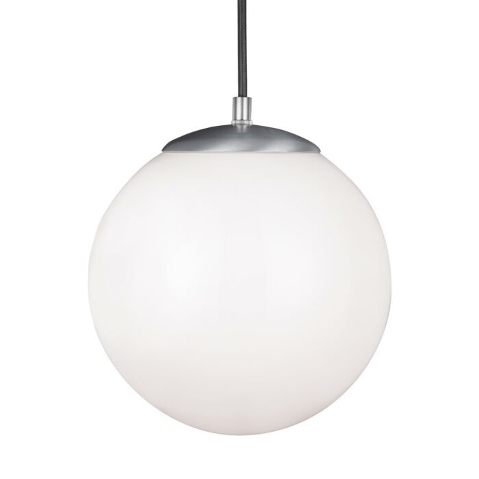 Sea Gull Leo   Hanging Globe 11 Inch Pendant Light in Satin Aluminum
