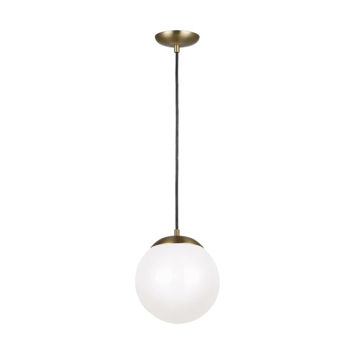 Sea Gull Leo   Hanging Globe LED Pendant Light in Satin Brass