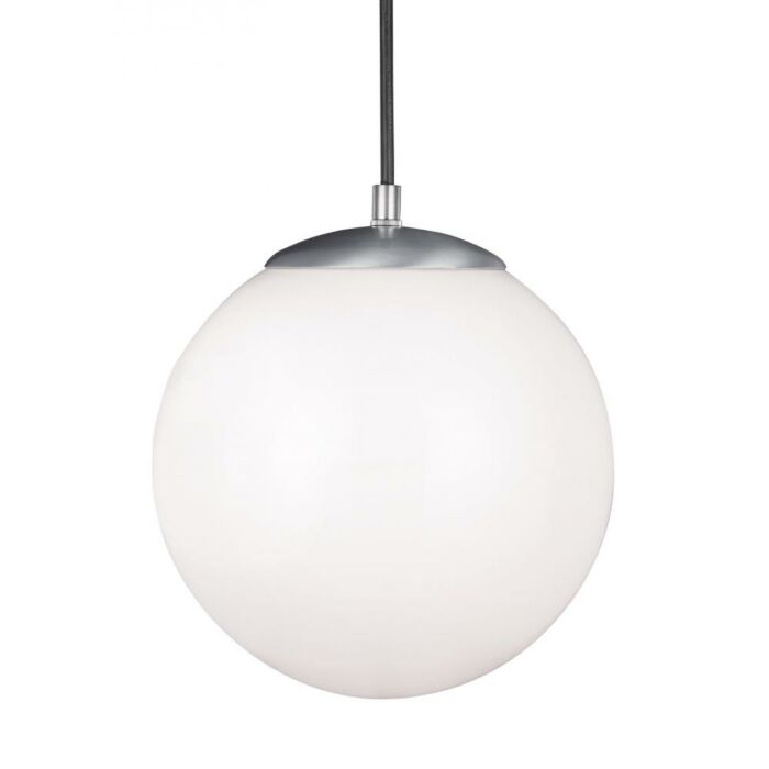 Sea Gull Leo   Hanging Globe 11 Inch Pendant Light in Satin Aluminum