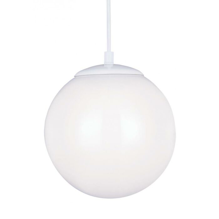 Sea Gull Leo   Hanging Globe 11 Inch Pendant Light in White