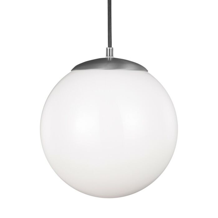 Sea Gull Leo   Hanging Globe 13 Inch Pendant Light in Satin Aluminum