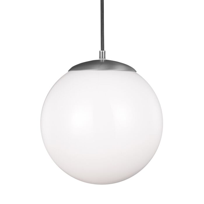 Sea Gull Leo Hanging Globe 13 Inch Pendant Light in Satin Aluminum