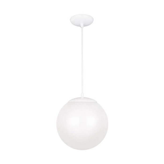 Sea Gull Leo Hanging Globe 13 Inch Pendant Light in White