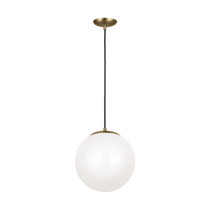 Sea Gull Leo   Hanging Globe LED Pendant Light in Satin Brass