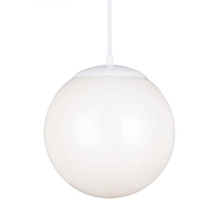Sea Gull Leo   Hanging Globe 13 Inch Pendant Light in White