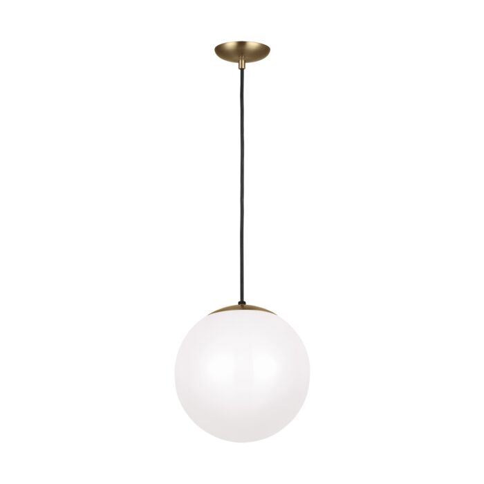 Sea Gull Leo   Hanging Globe LED Pendant Light in Satin Brass