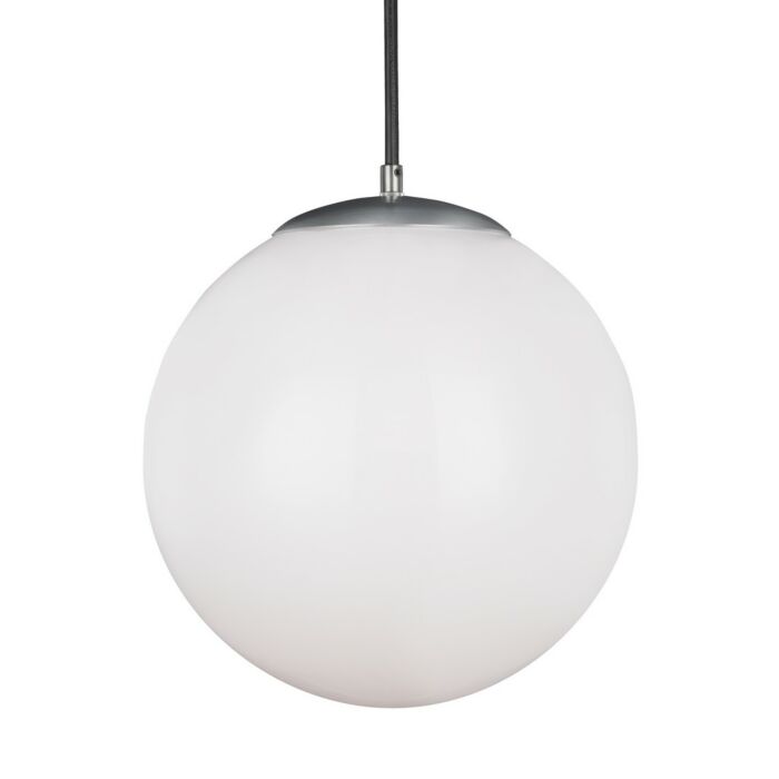 Sea Gull Leo   Hanging Globe 15 Inch Pendant Light in Satin Aluminum