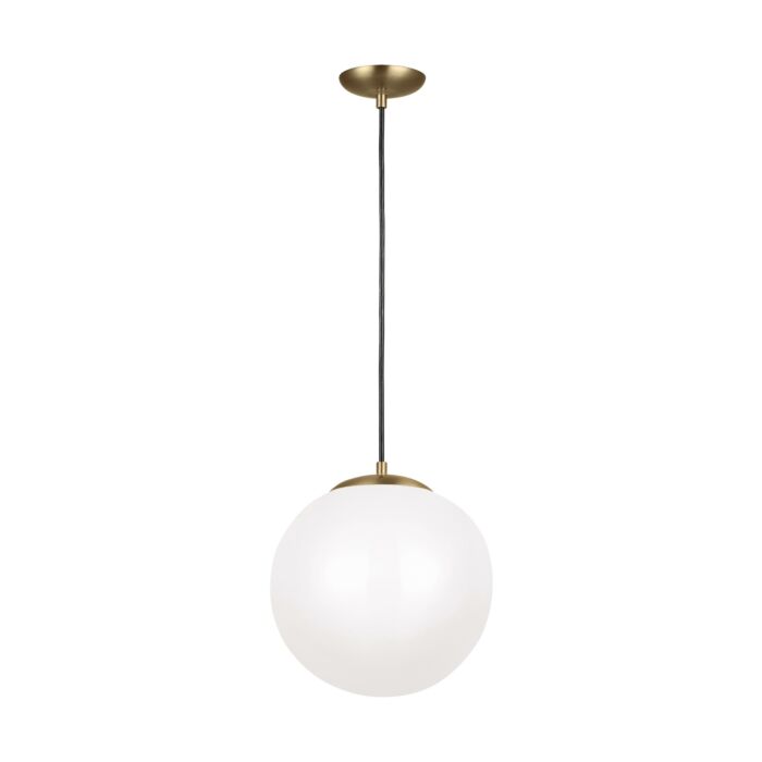 Sea Gull Leo   Hanging Globe LED Pendant Light in Satin Brass