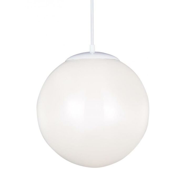 Sea Gull Leo   Hanging Globe 15 Inch Pendant Light in White