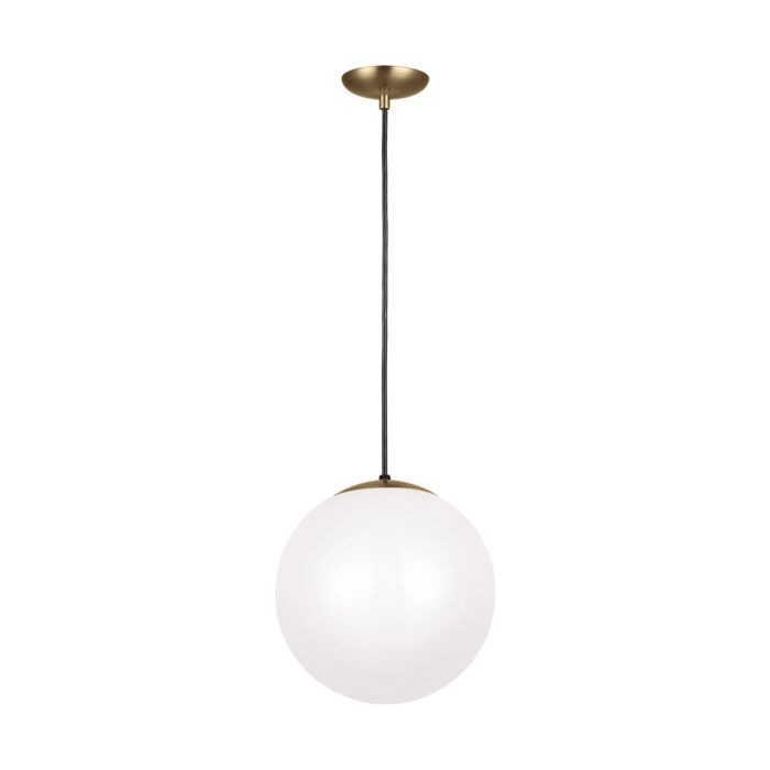 Sea Gull Leo   Hanging Globe LED Pendant Light in Satin Brass