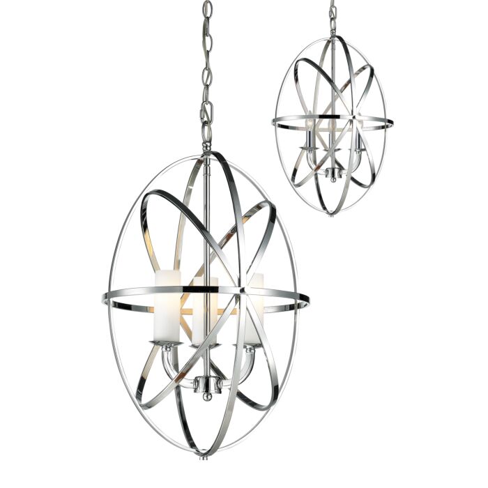 Z Lite Aranya 3 Light Pendant Light In Chrome