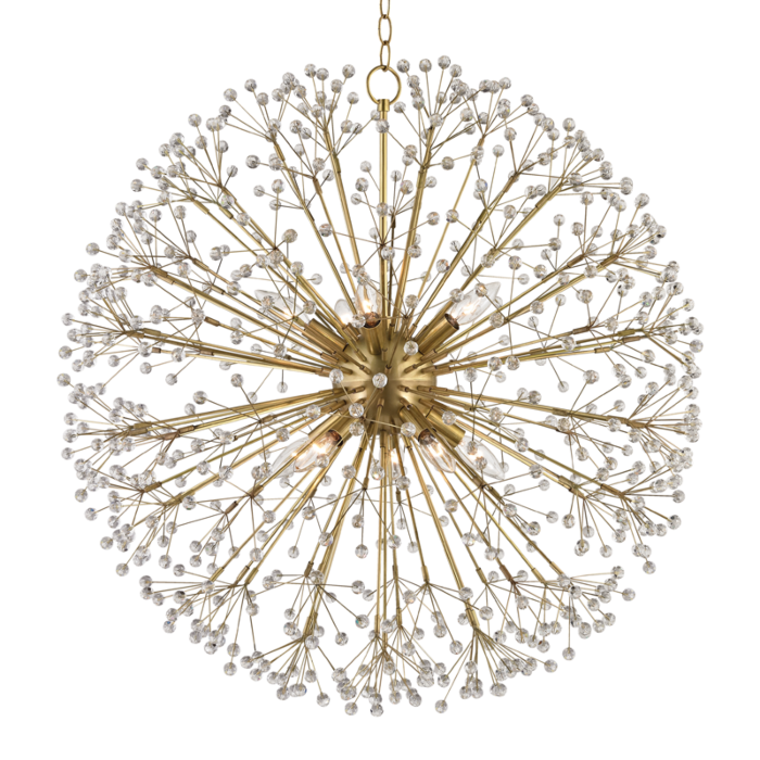 Hudson Valley Dunkirk 10 Light Chandelier in Aged Brass