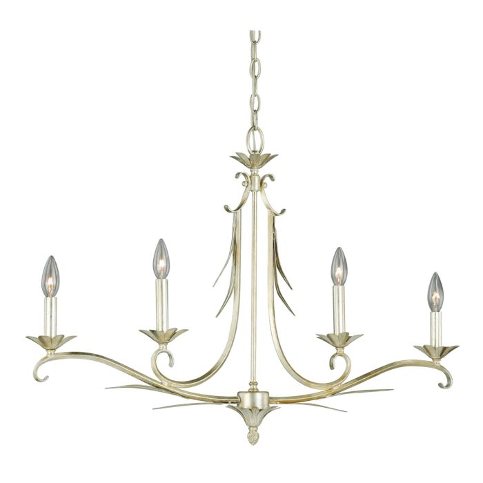 Austen 4-Light Pendant in Silver Leaf